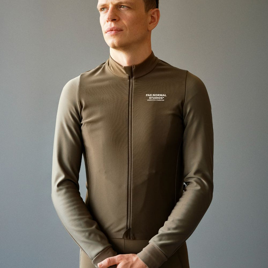 Pas Normal Studios Men's Mechanism Thermal Long Sleeve Jersey - Earth / Dark Stone