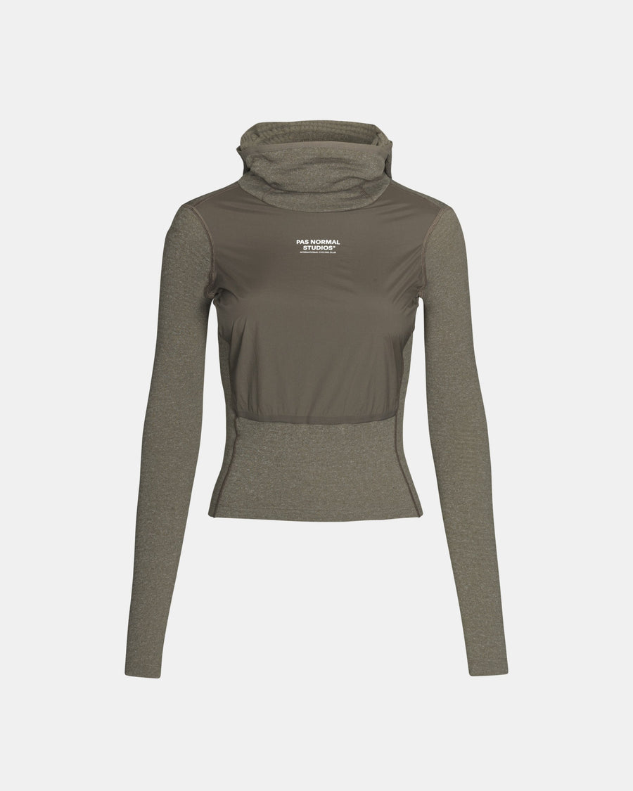 Pas Normal Studios - Women's Thermal Hooded Windproof Base Layer - Dark Stone