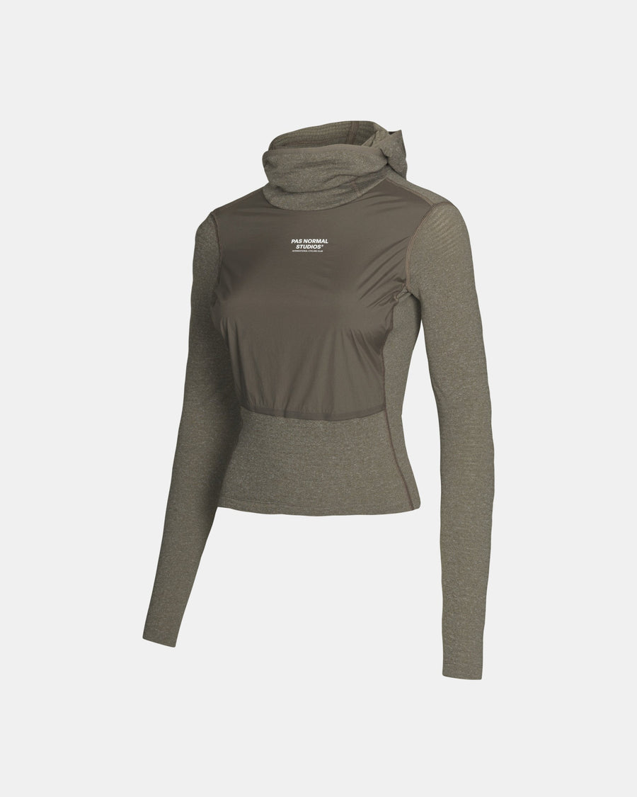 Pas Normal Studios - Women's Thermal Hooded Windproof Base Layer - Dark Stone