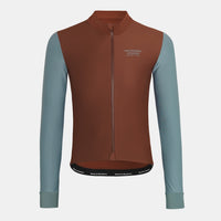 Pas Normal Studios Men's Mechanism Thermal Long Sleeve Jersey - Mahogany / Dusty Teal