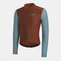 Pas Normal Studios Men's Mechanism Thermal Long Sleeve Jersey - Mahogany / Dusty Teal