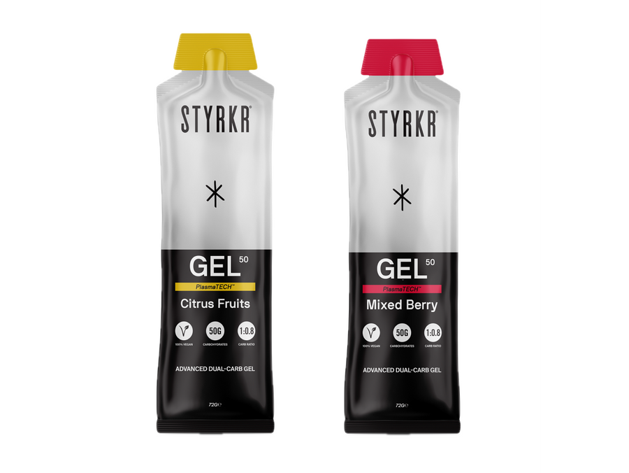 Styrkr GEL50 Dual-Carb Energy Gel - Taste box