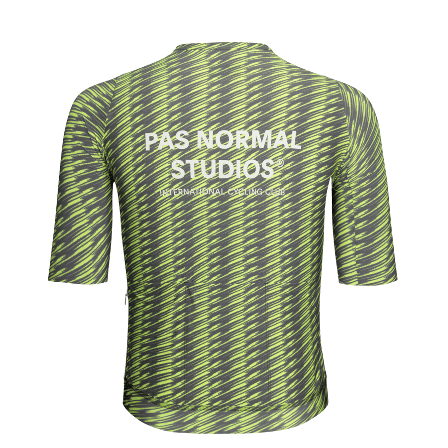 Pas Normal Studios Men's Solitude Jersey - Dark Moss / Lime Green