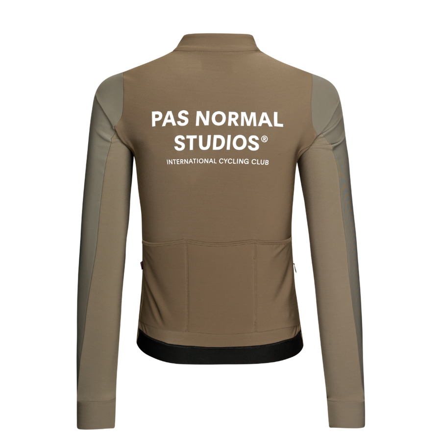 Pas Normal Studios Men's Mechanism Thermal Long Sleeve Jersey - Earth / Dark Stone