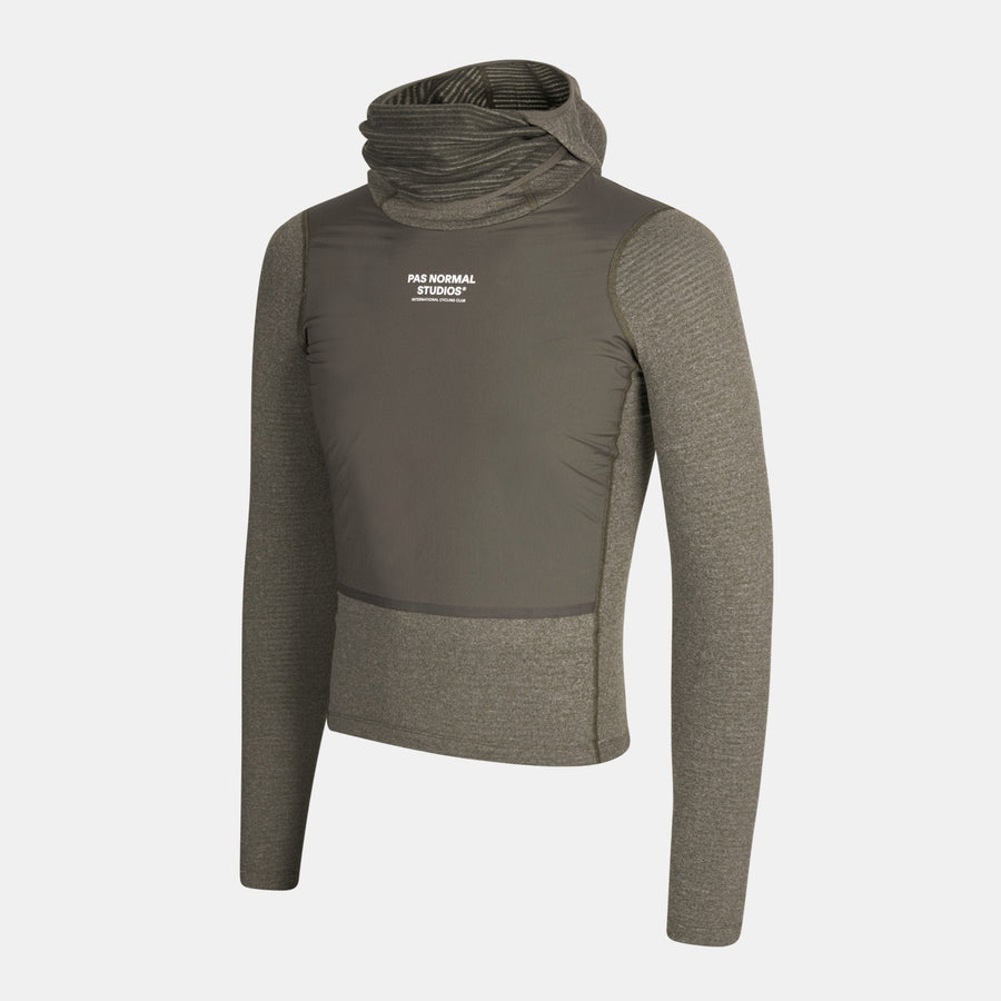 Pas Normal Studios - Men's Thermal Hooded Windproof Base Layer - Dark Stone