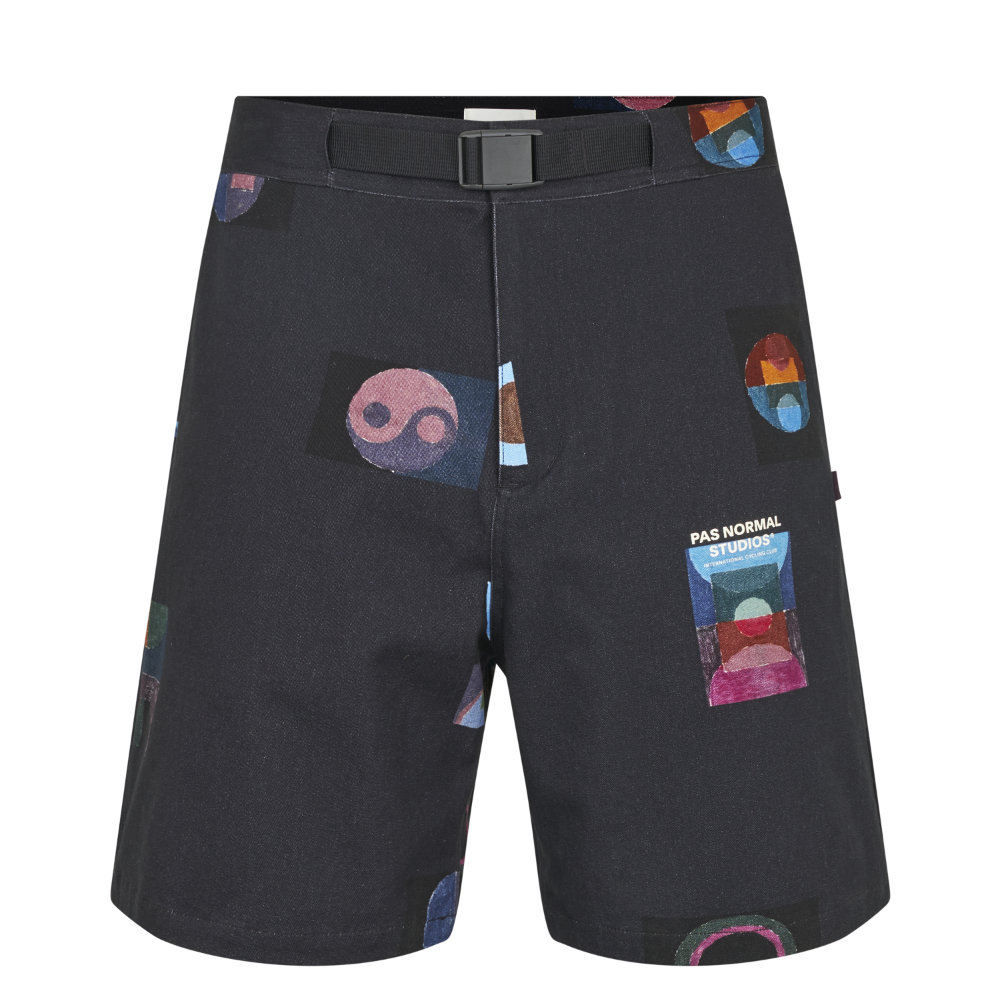 Pas Normal Studios T.K.O. Off Race Cotton Twill Shorts - Charcoal